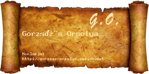 Gorzsás Orsolya névjegykártya